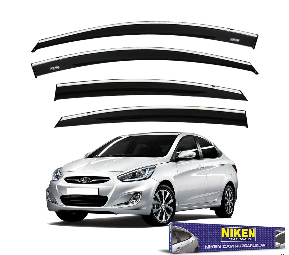 NIKEN Kromlu Cam Rüzgarliği Hyundai Accent Blue 2012-4L