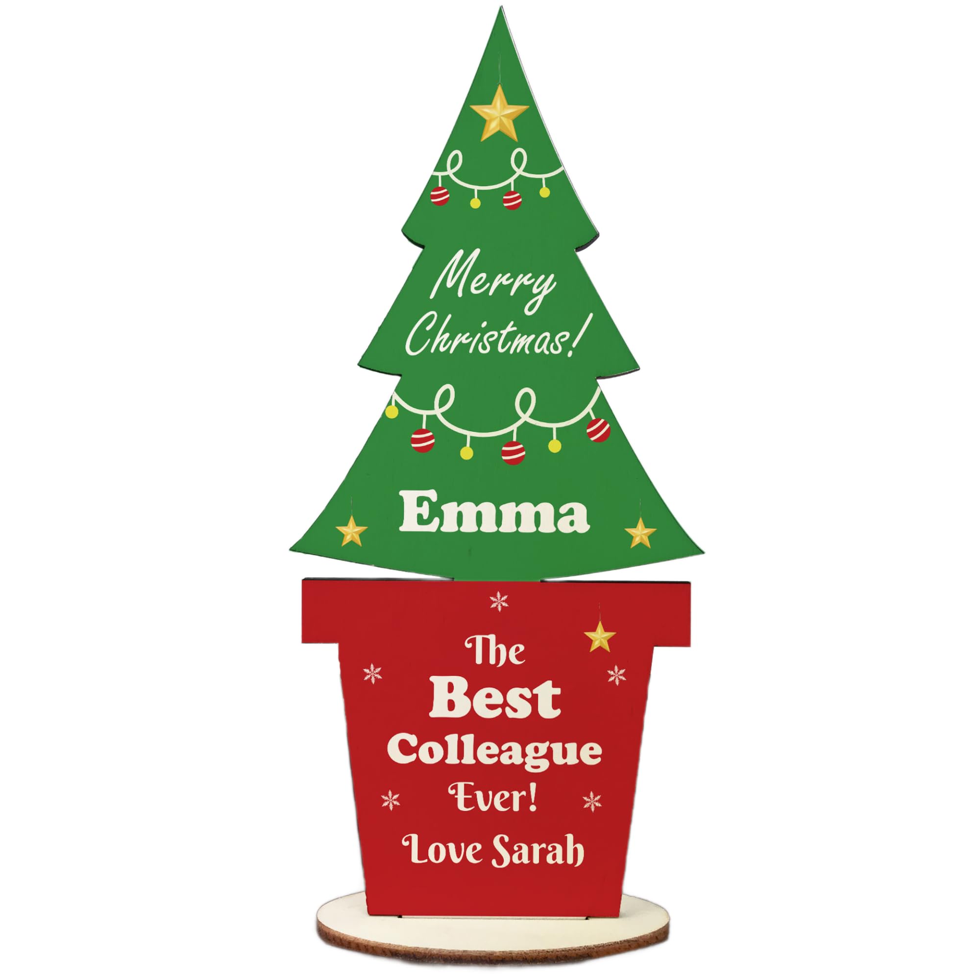 For Colleague Standing Christmas Tree Personalised Friendship Gift