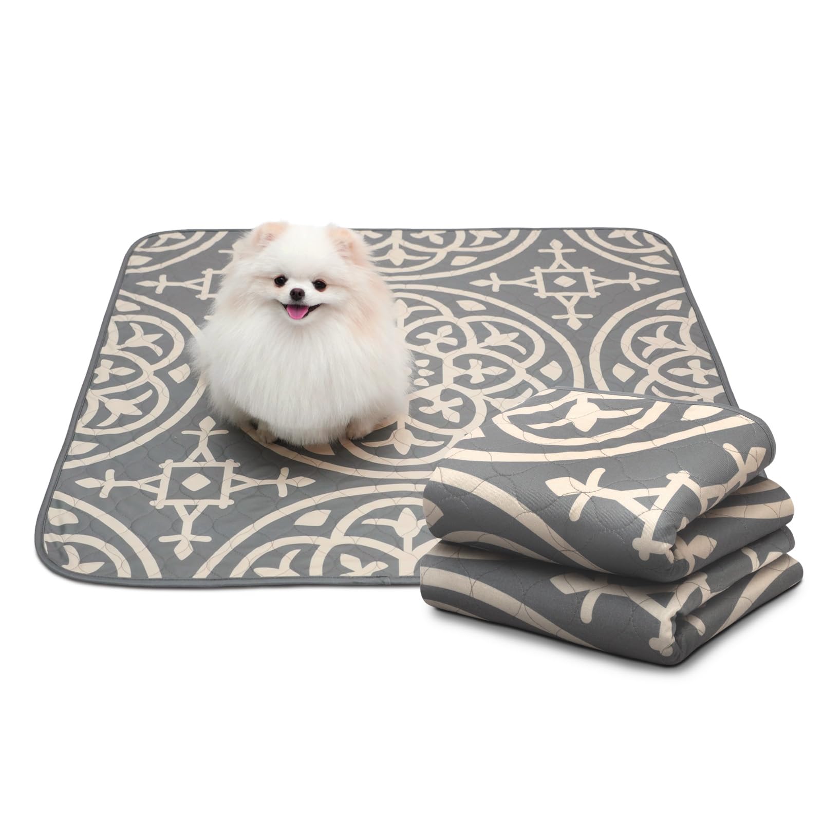 Paw Inspired Designer Print Dog Pads (2 Pack) | Premium Washable Pee Pads | Reusable Puppy Pads for Potty Training, Whelping, Waterproof Mat |