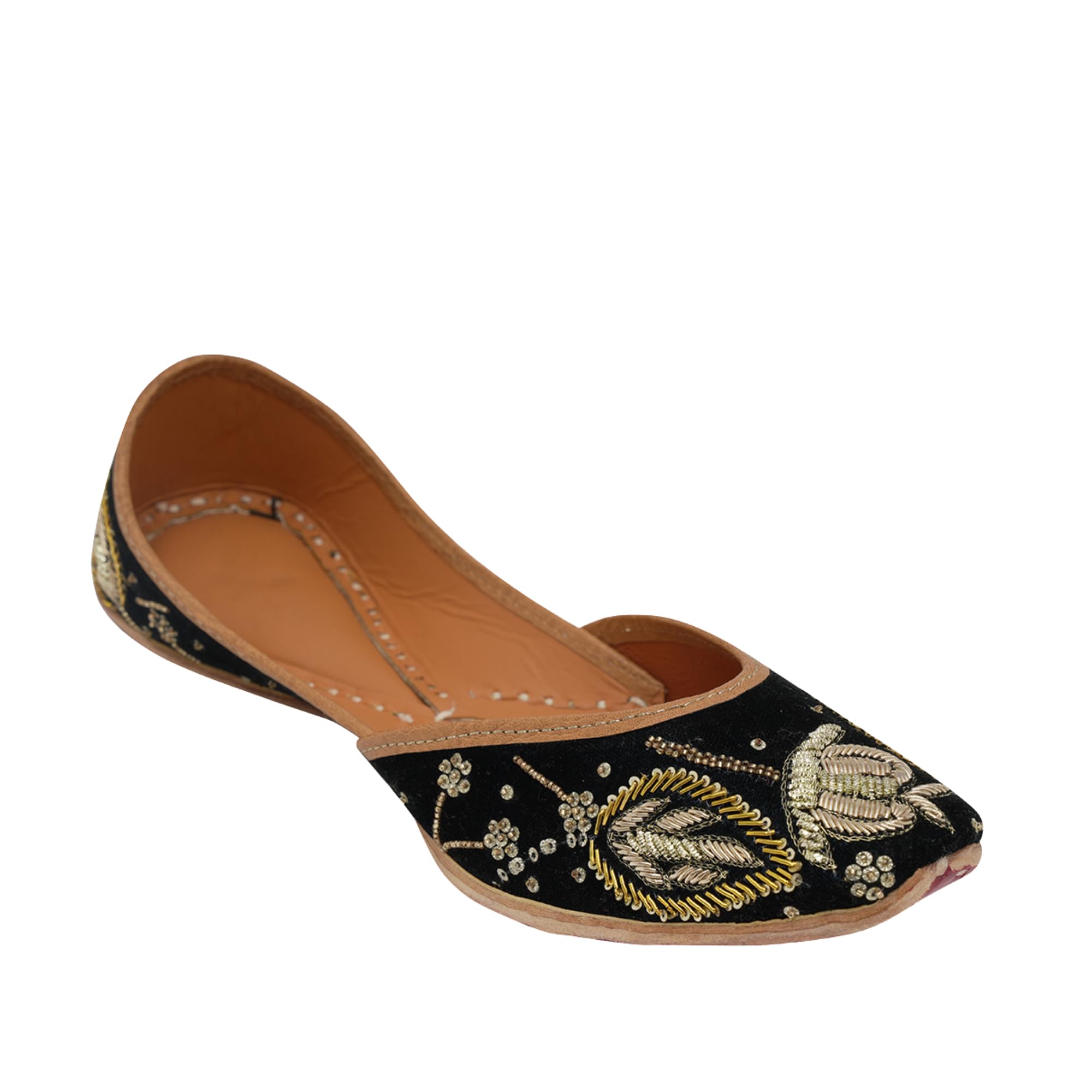 Women embroidered Mojaris Flats | Navy Blue-image-42