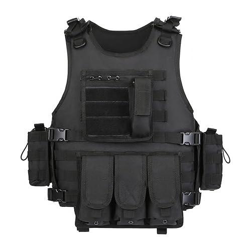 GZ XINXING Tactical Airsoft Paintball Vest - Small-XX-Large - Black