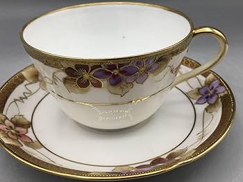 オールドノリタケ ゴールド ハーレクインキャビネットカップ&ソーサー 黄✕金彩 オールドノリタケ ゴールド ハーレクインキャビネットカップ