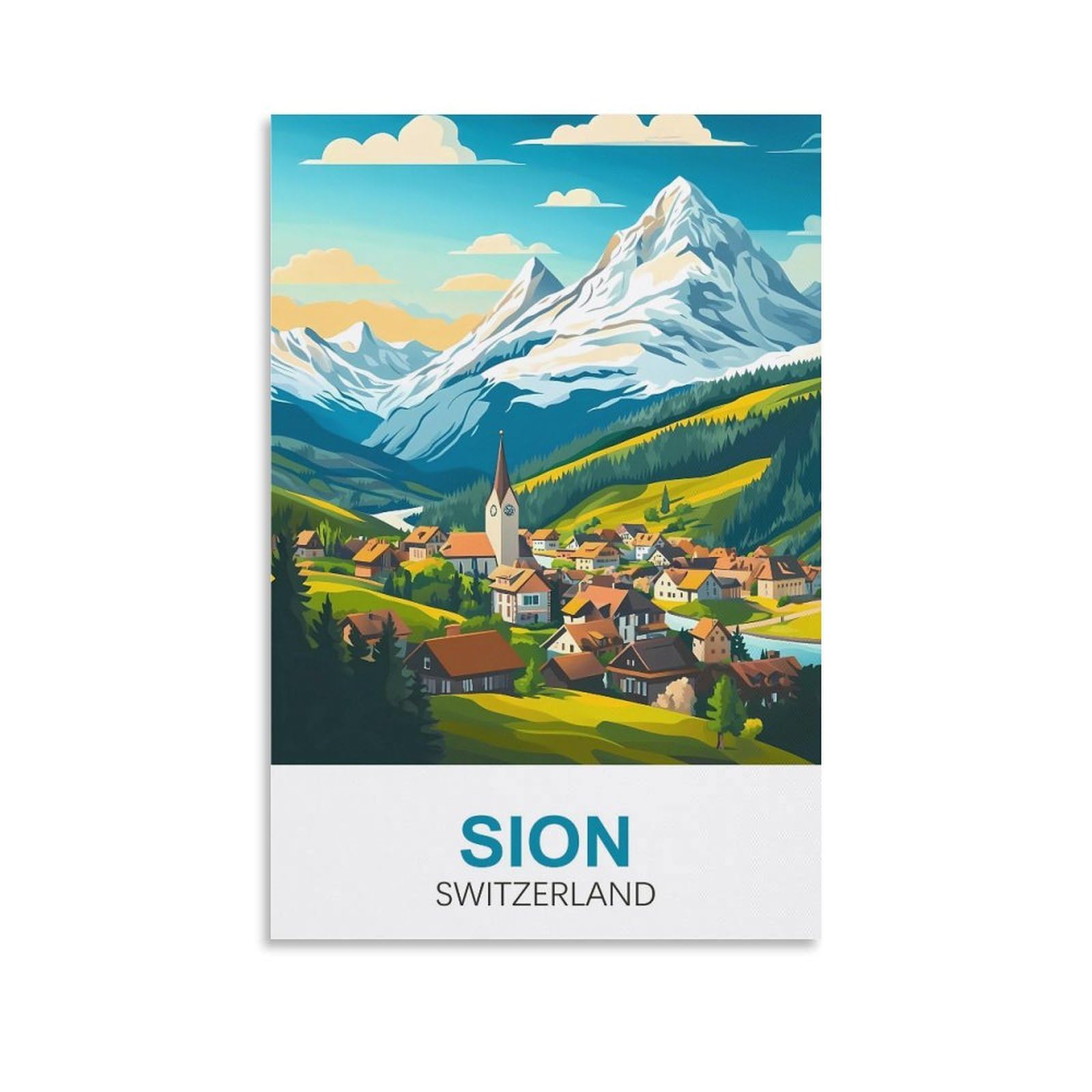 EZMLFA 5D Diamond Art Kits for Beginner,Sion Switzerland Kits for Adults and Kids, Full Drill Round Rhinestone Paint with Diamonds,DIY 5D Diamond Art 40x50cm