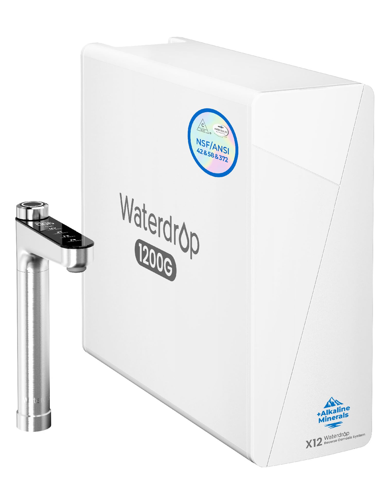 Sponsored Ad - Waterdrop X12-Alkaline Mineral pH+ Reverse Osmosis System, NSF/ANSI 42&58&372 Certified, 1200 GPD RO Water Filter, 11-Stage Filtration Tankless RO System, 3:1 Pure to Drain, UnderSink, BPA Free