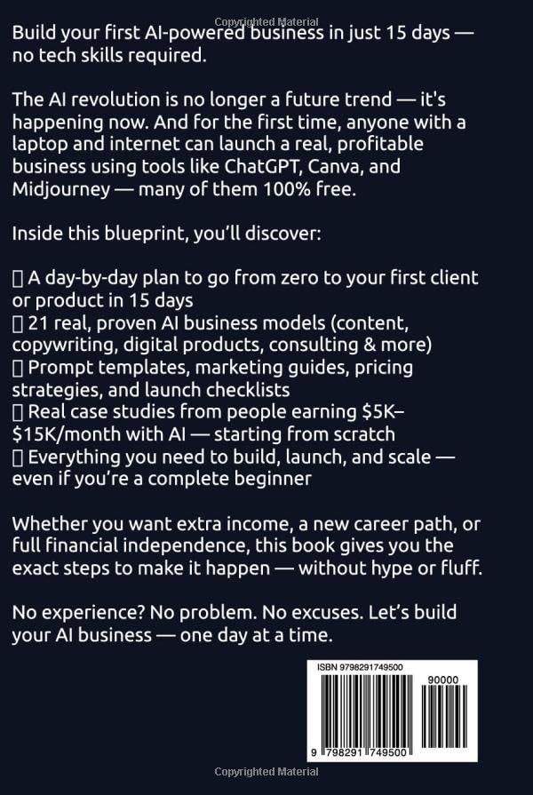 THE 15 DAY AI INCOME BLUEPRINT: Create Your Own Online Business Using ChatGPT, Canva and Free AI Tools - 21 Proven Models + Action Plan To Start Today - Image 2