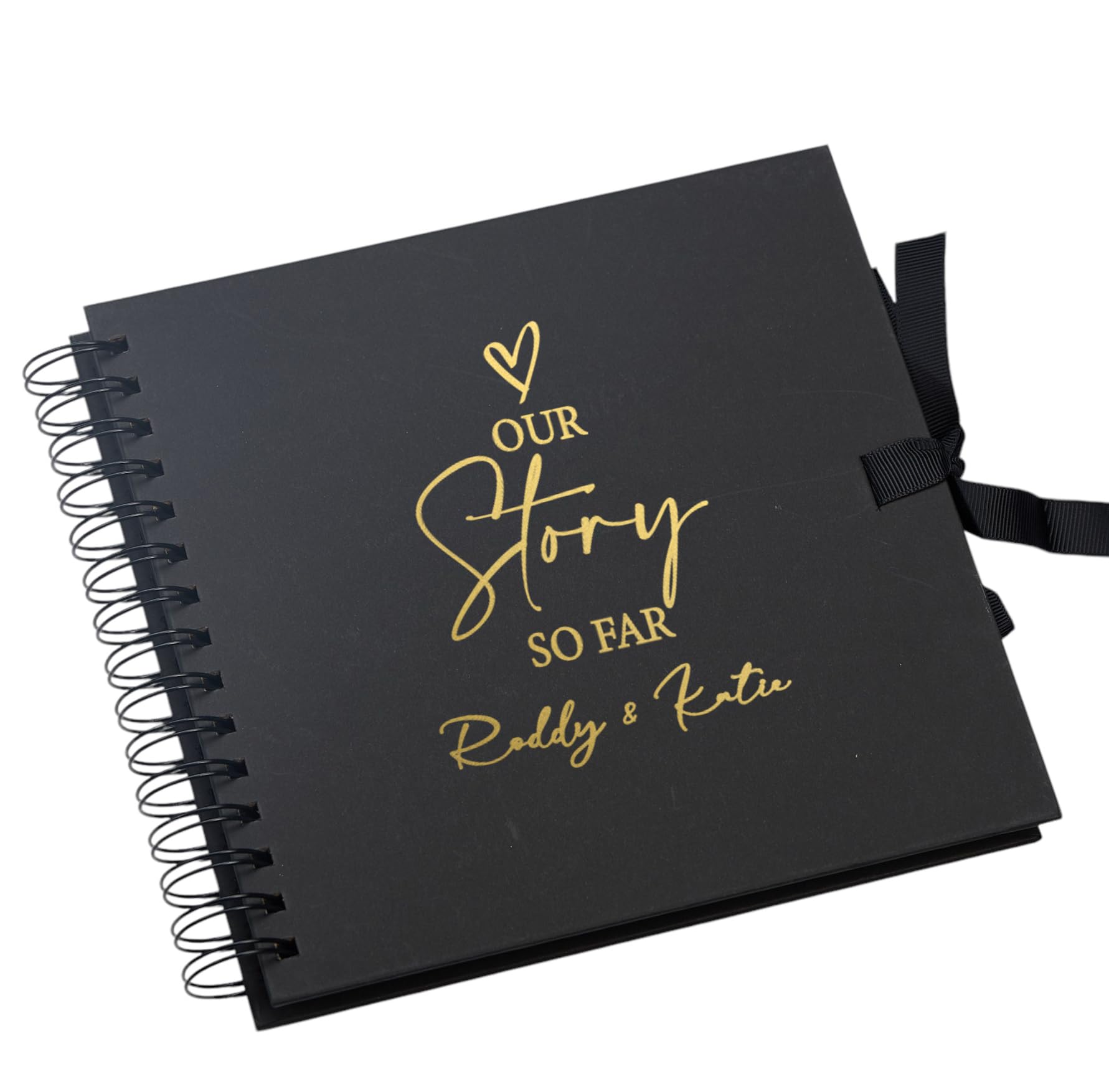 Ukgiftstoreonline Black Personalised Our Story So Far Love Themed Scrapbook Guest Book Photo Album