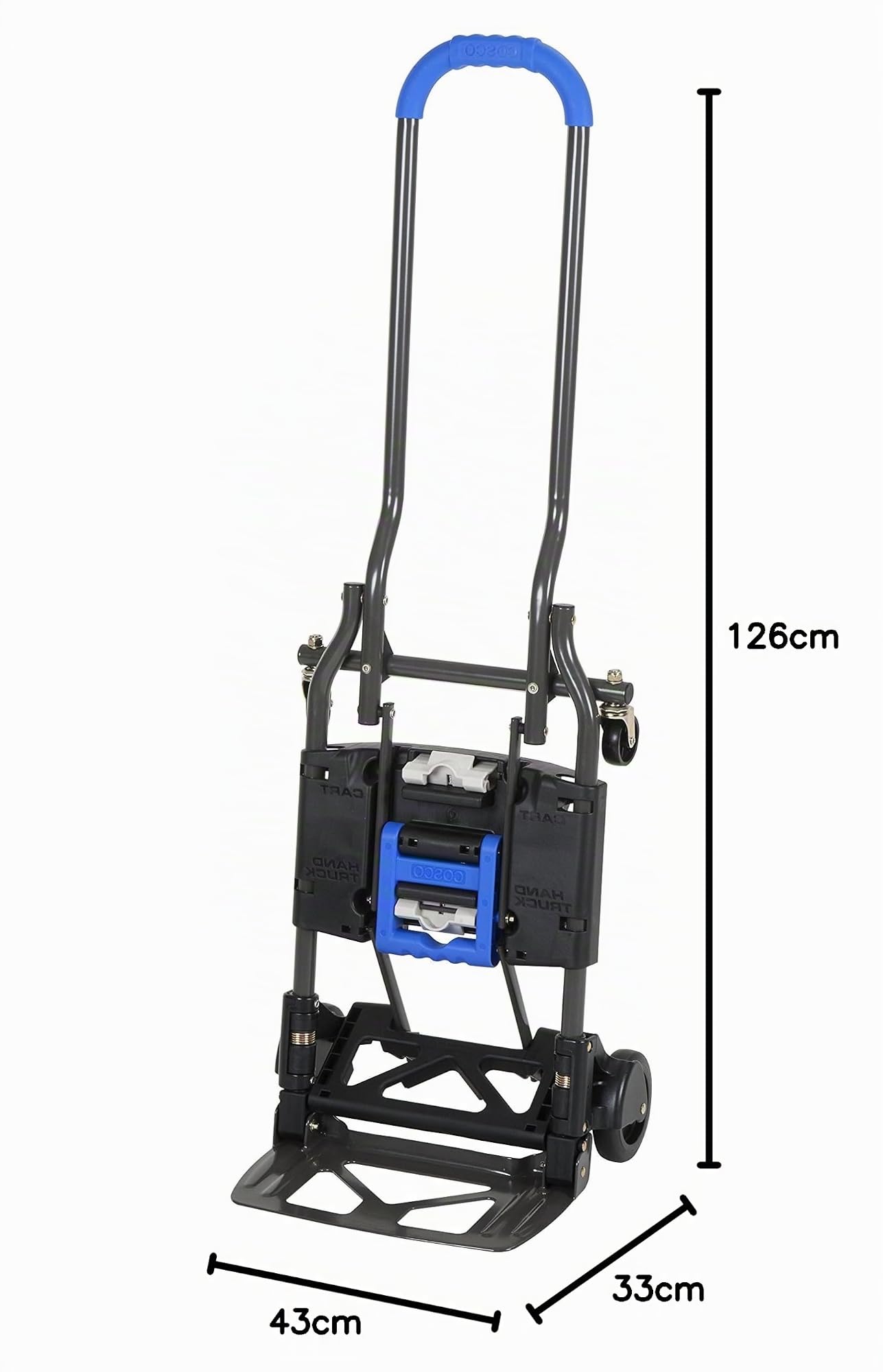 COSCO Carrello Capacità 135kg Multi-Posizione Pieghevole Portacasse Manuale Da Trasporto (Blu)