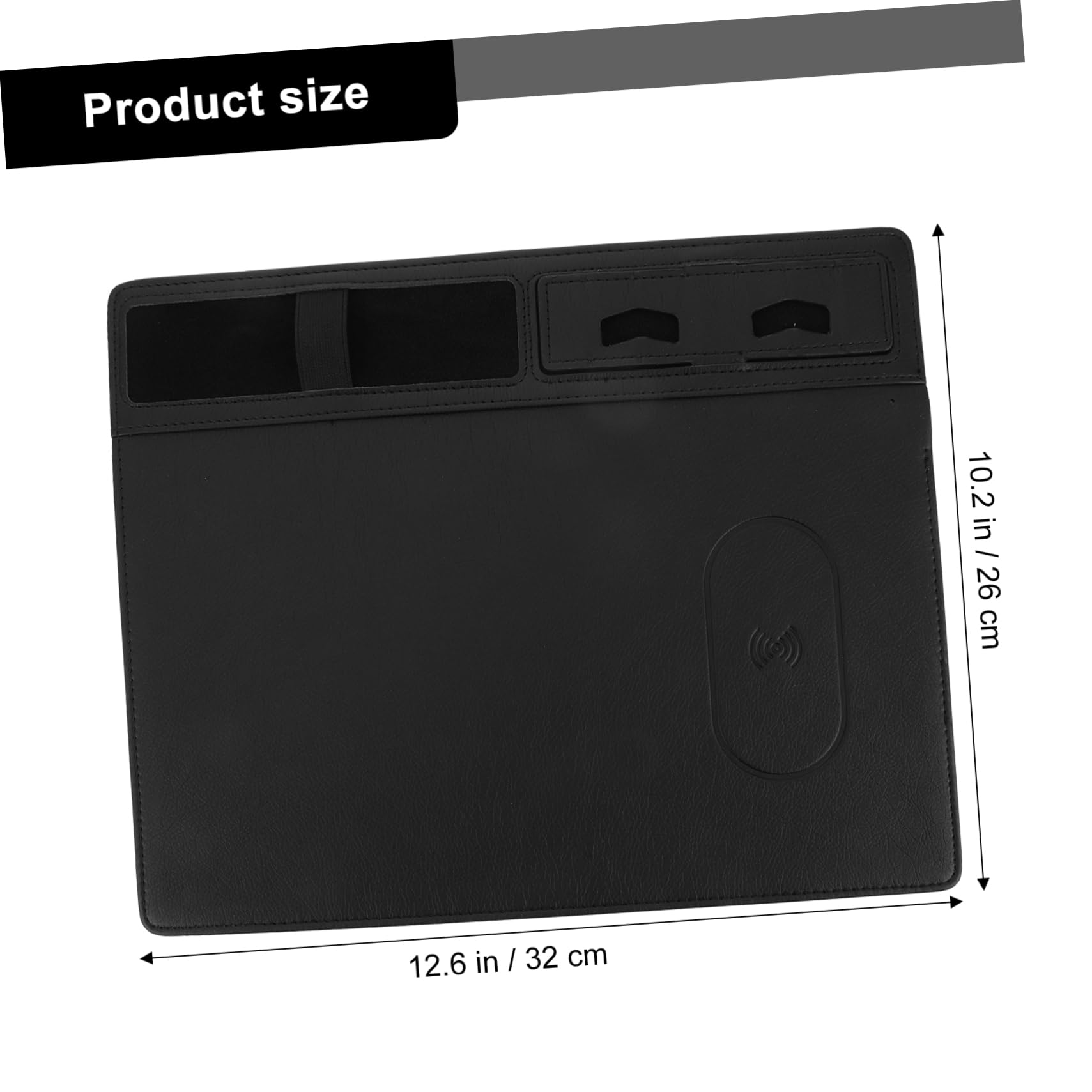 Tappetino Anti-schizzi Ricarica Wireless in Mouse per Supporto p Telefono, Superficie Pu Nero, per Ufficio e Scrivania