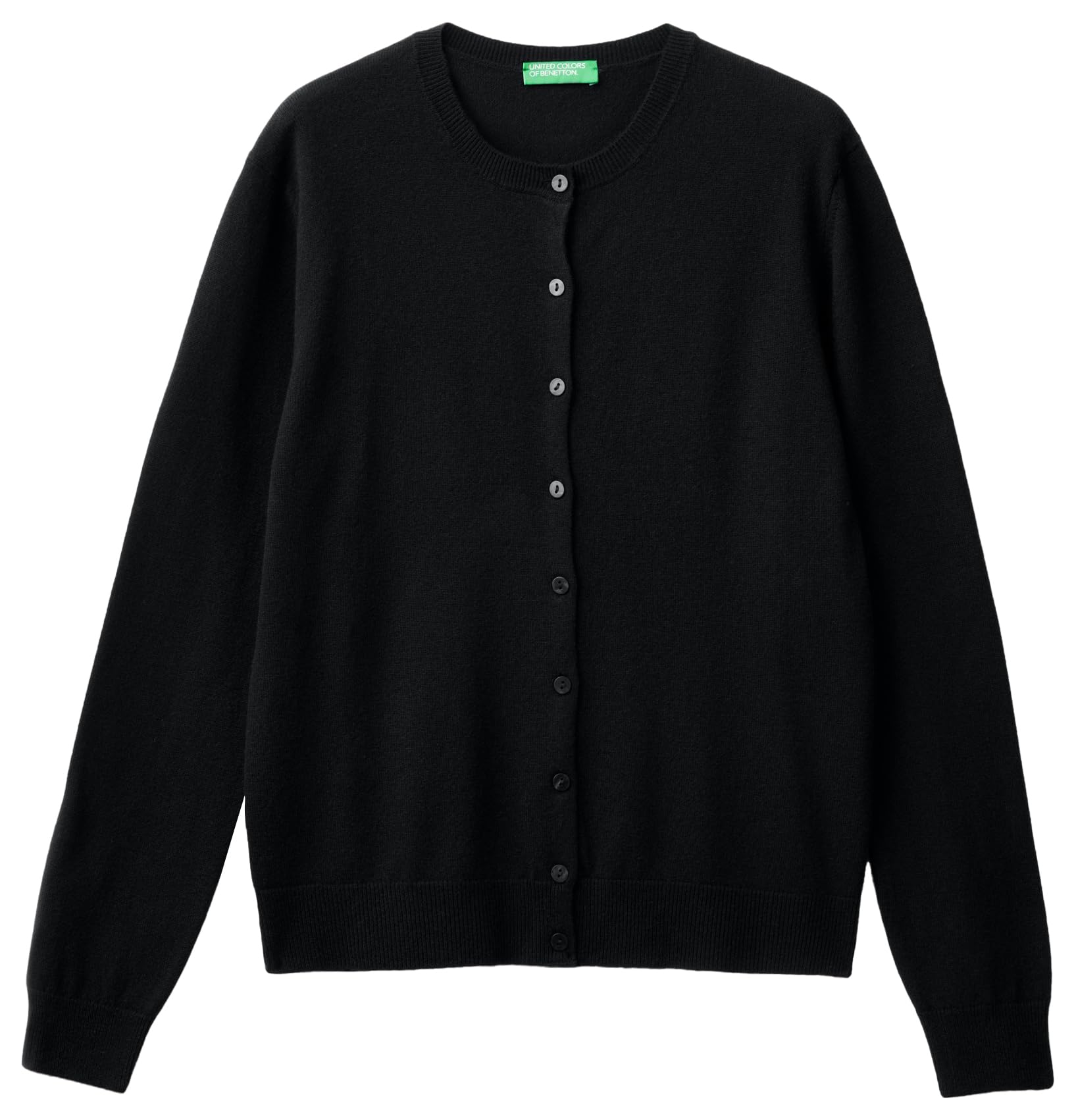 United Colors of Benetton Camiseta Coreana M/​L 1002d5485 Cárdigan, Negro 01, S para Mujer