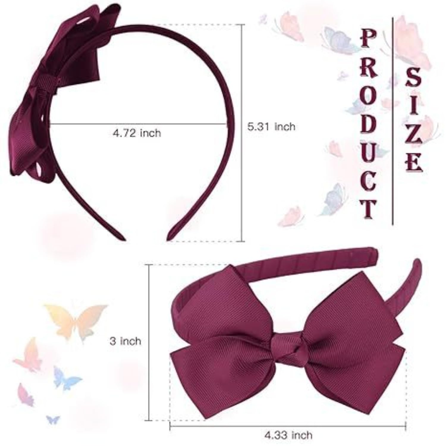 Cerchietto per ragazze con fiocco, cerchietti per ragazze con nastrino, fasce per la testa in seta, accessori per capelli per bambini, copricapo alla moda, adorabile fascia con fiocco