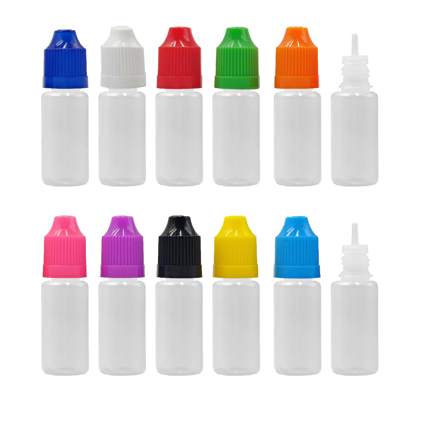XIAONAN 5 Pack x 10ml LDPE Plastic Water Squeezable Dropper Empty Bottles