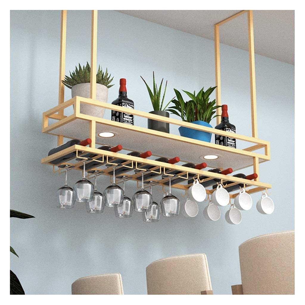 Amazon｜アイアンバーワインラック、バーハンガー、逆さまワイングラス