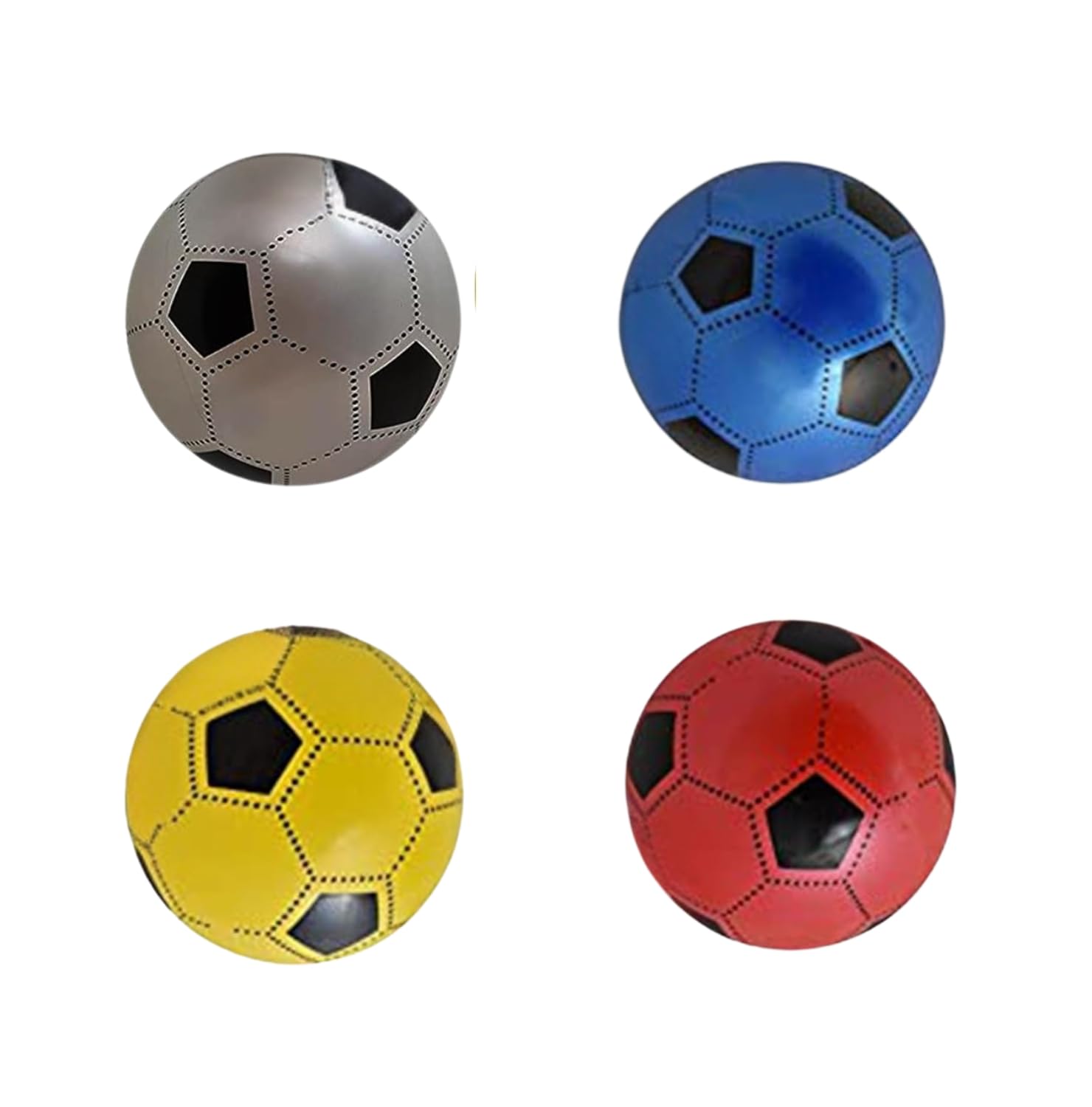 Assorted Colours Kids Soft Lightweight Football - Size 5, PVC Panel Football, Ideal for Indoors & Outdoors, Beach and Garden (Pack of 4 - Assorted Colours)
