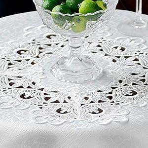 ARTABLE Lace Small Table Cloth Fall Christmas Macrame Tablecloth Table Topper for Thanksgiving Outdoor Farmhouse Rustic Kitchen Party Birthday Picnic (White, 43 x 43 Inch Square) ARTABLE Lace Small Table Cloth Fall Christmas Macrame Tablecloth Table Topper for Thanksgiving Outdoor Farmhouse Rustic Kitchen Party Birthday Picnic White 43 x 43 Inch Square