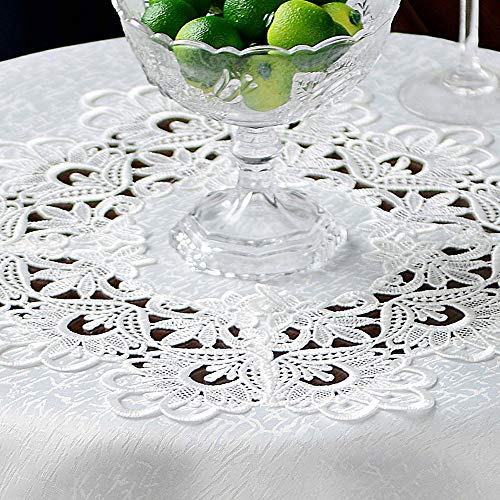 ARTABLE-Lace-Small-Table-Cloth-Fall-Christmas-Macrame-Tablecloth-Table-Topper-for-Thanksgiving-Outdoor-Farmhouse-Rustic-Kitchen-Party-Birthday-Picnic-White-43-x-43-Inch-Square ARTABLE Lace Small Table Cloth Fall Christmas Macrame Tablecloth Table Topper for Thanksgiving Outdoor Farmhouse Rustic Kitchen Party Birthday Picnic White 43 x 43 Inch Square