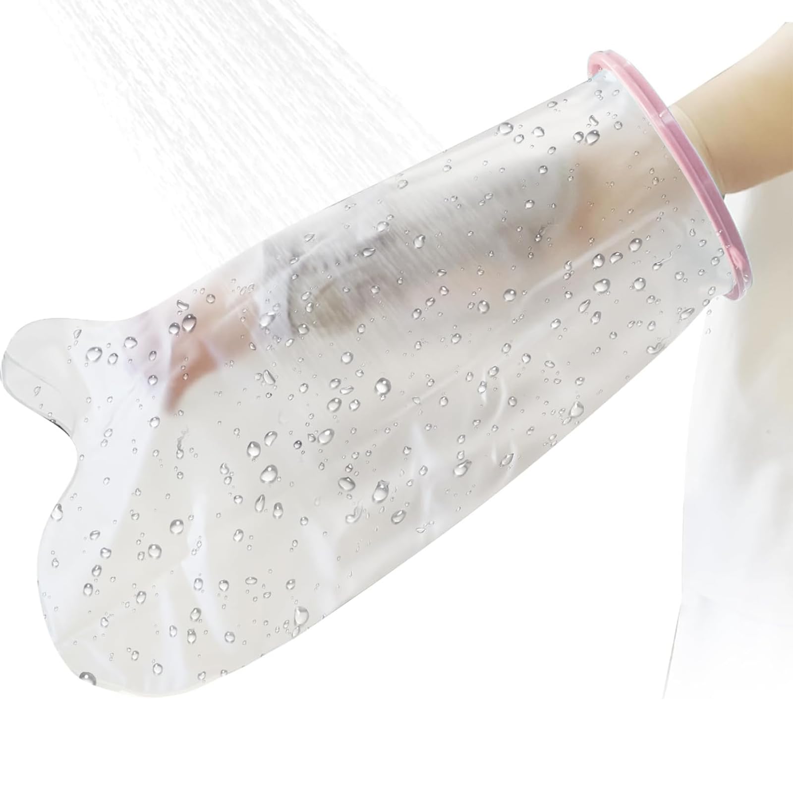 CIVJET Waterproof Cast Covers for Shower Arm Adult, Arm Sling for Swimming/Showering after Surgery, Short Bath & Shower Cast & Wound Cover Protector, Broken Hand/Wrist Sleeve recovery supplies, Pink