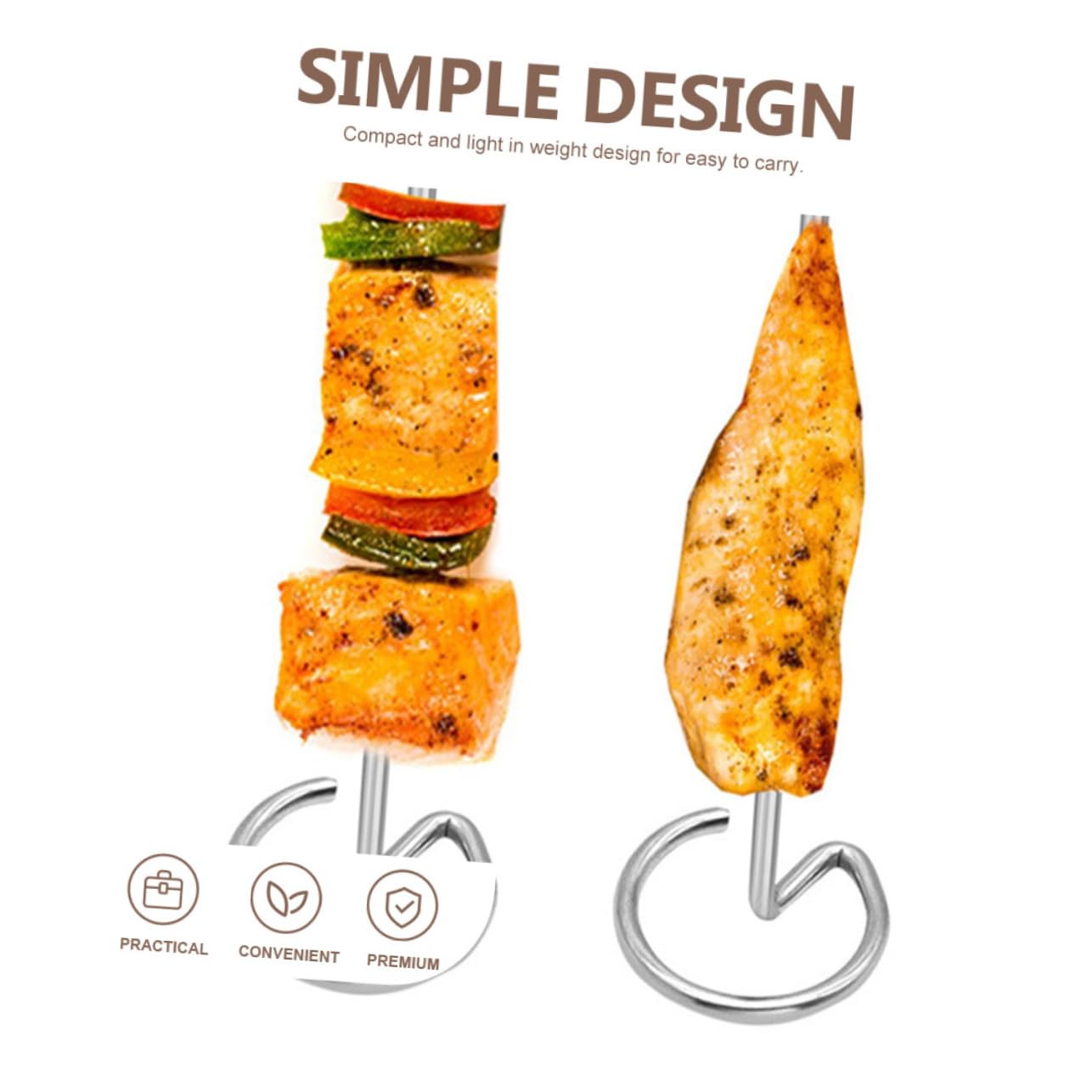 INOOMP 40pezzi Spiedini Inossidabile Per Friggitrice Ad Aria Spiedini Riutilizzabili Per Bbq e Grigliate Accessorio Verticale Per Cottura Uniforme Di Pesce e Verdure