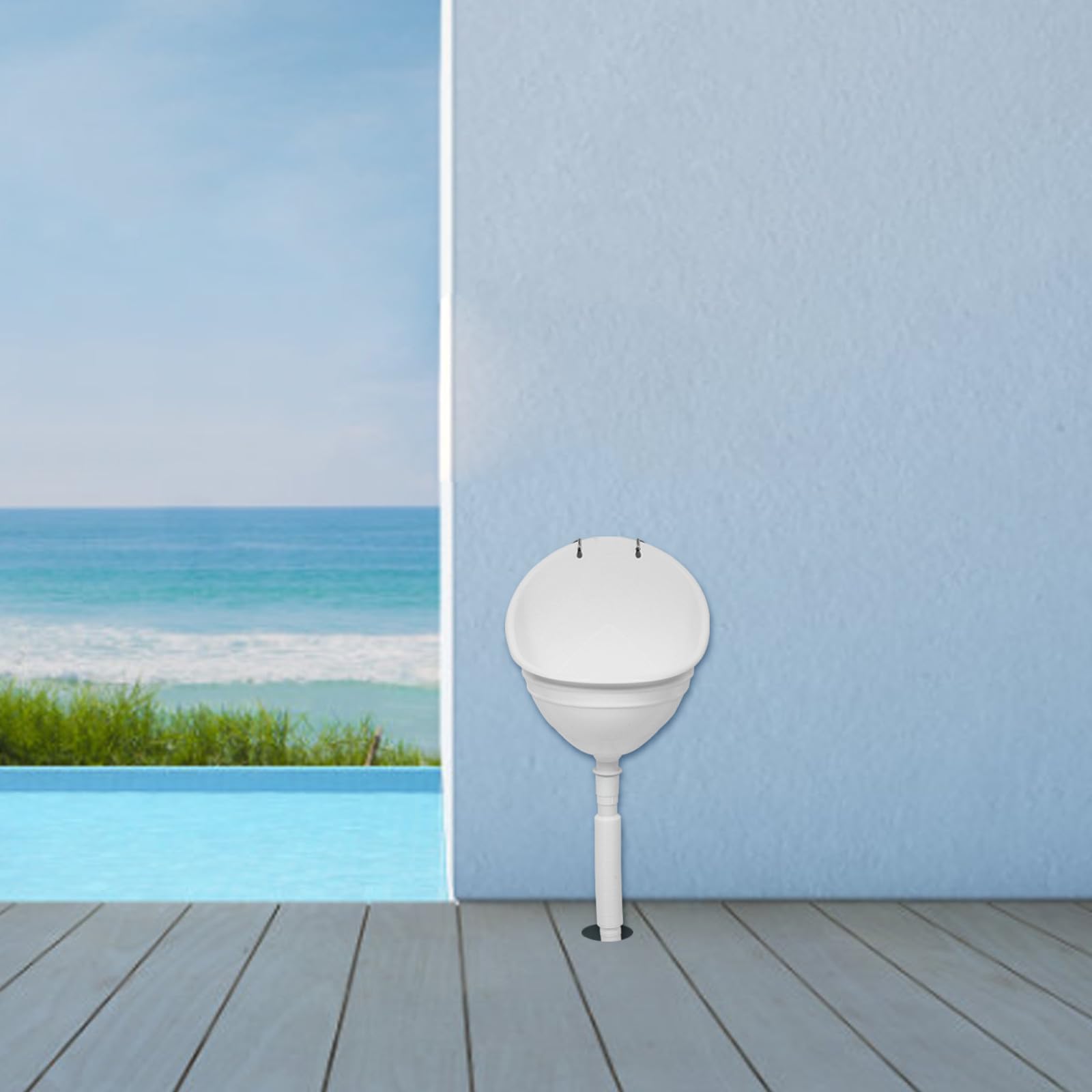 Urinario para Niños Montado en Pared de Plástico Blanco con Instalación Fácil y Tubo de 70cm, Adecuado para Baños en Casa y Entrenamiento de Higiene en Niños Pequeños