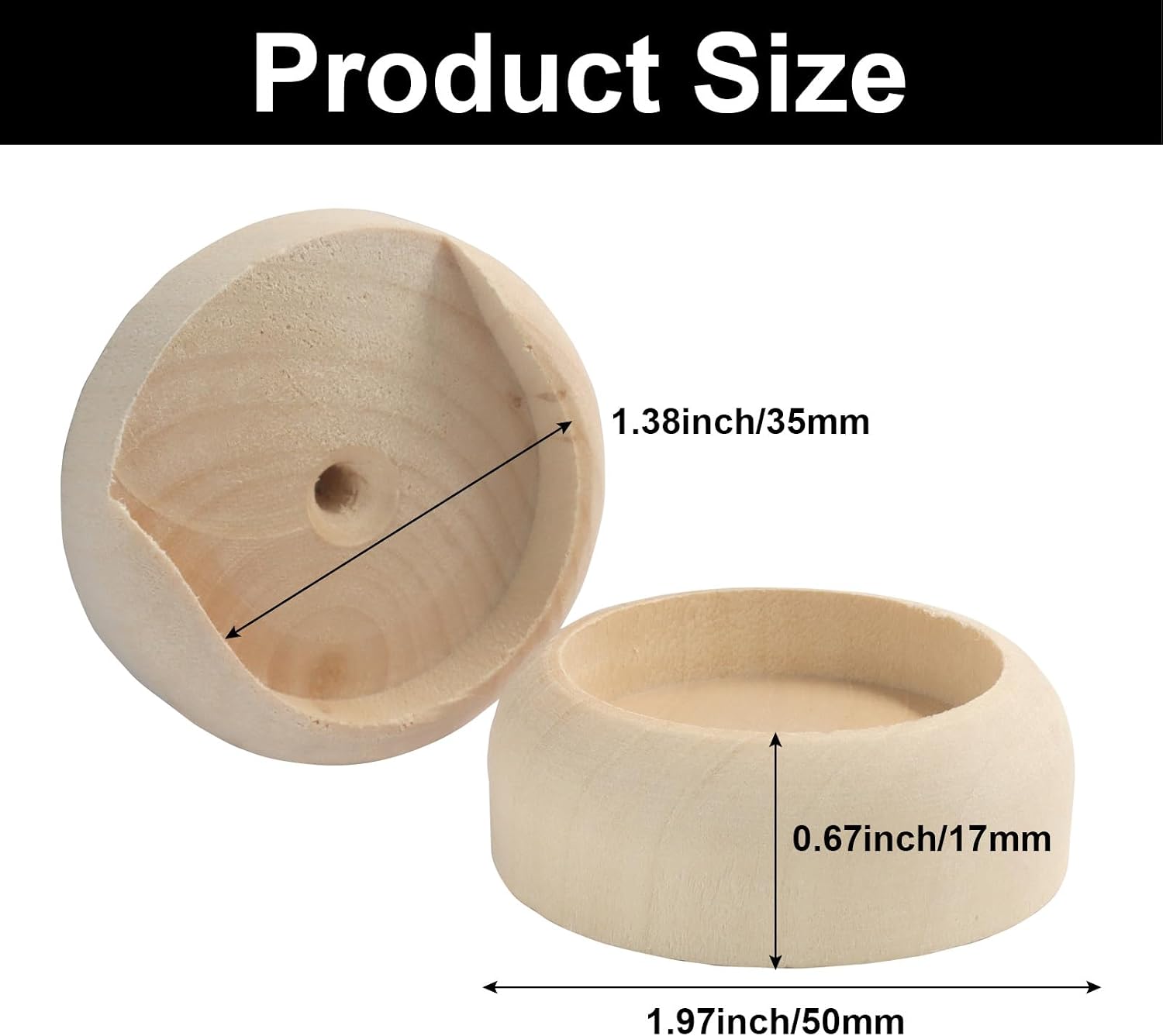 2 Sets Wooden Closet Pole Socket