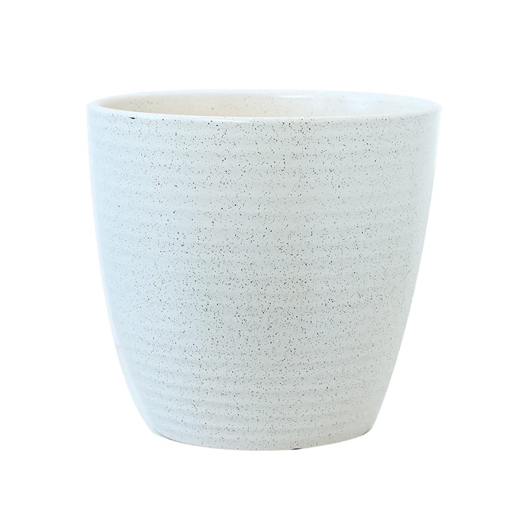 Vasi da Giardino Vasi per Piante in Ceramica, Vaso da Fiori Moderno da 8/10/12" con Foro di drenaggio per Tutte Le Piante domestiche, Decorazioni per la casa e L'Ufficio (Bianco)