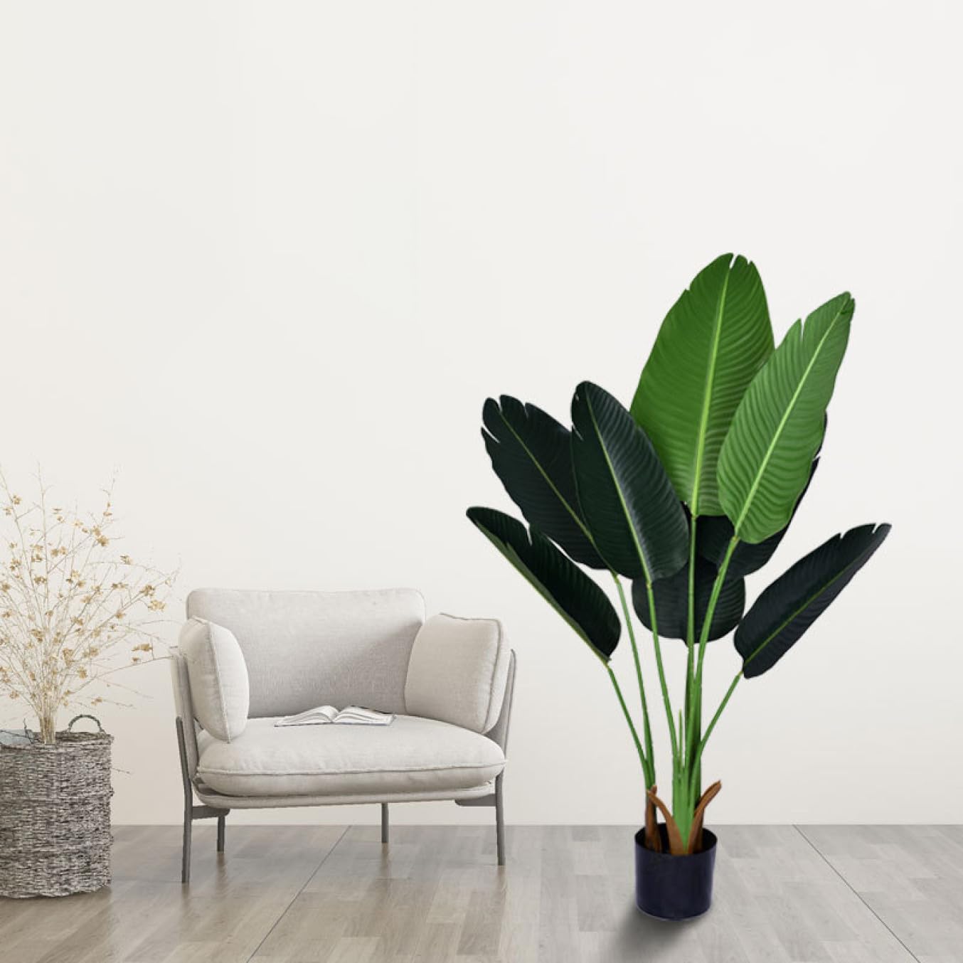 Amazon｜HGJH 人工観葉植物 バナナの葉 大型 フェイクグリーン