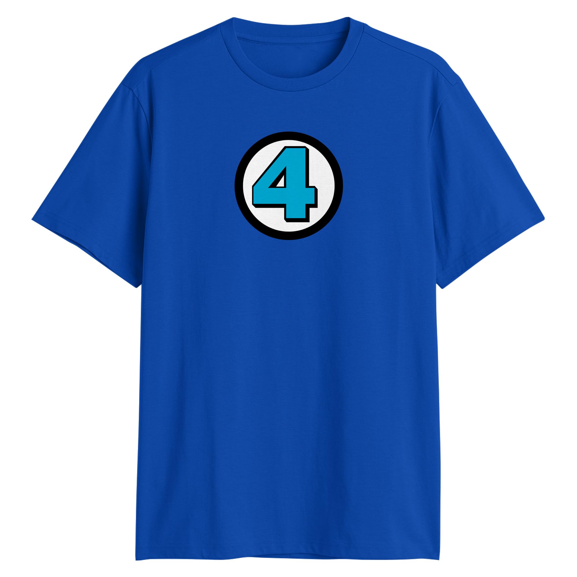 Marvel Fantastic Four Logo Symbol T-Shirt(XL, Navy)