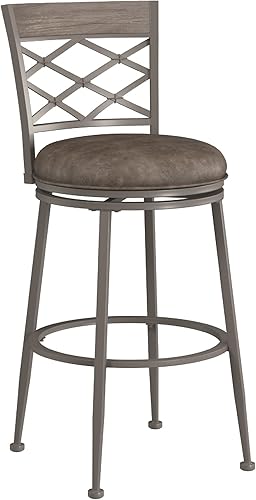 Miniatura 18 de Hillsdale Hutchinson Taburete giratorio para mostrador, peltre
