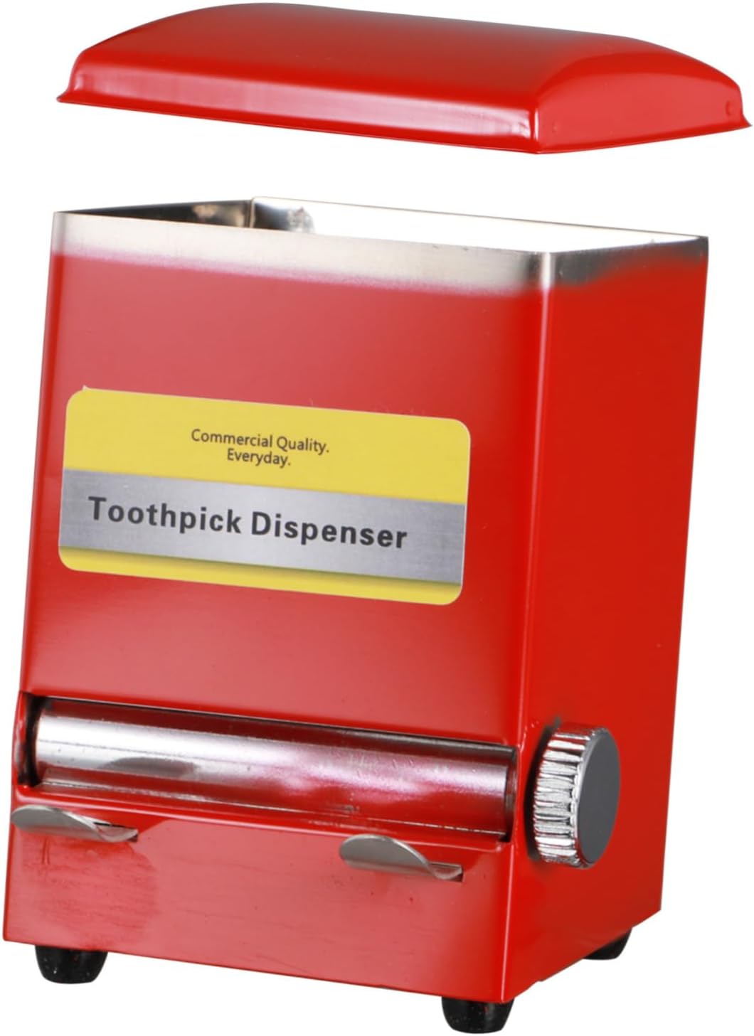 Stainless Steel Retro Toothpick Holder Dispenser Creative Automatic Toothpick Storage Box for Weddings Parties and Gatherings and Practical Design