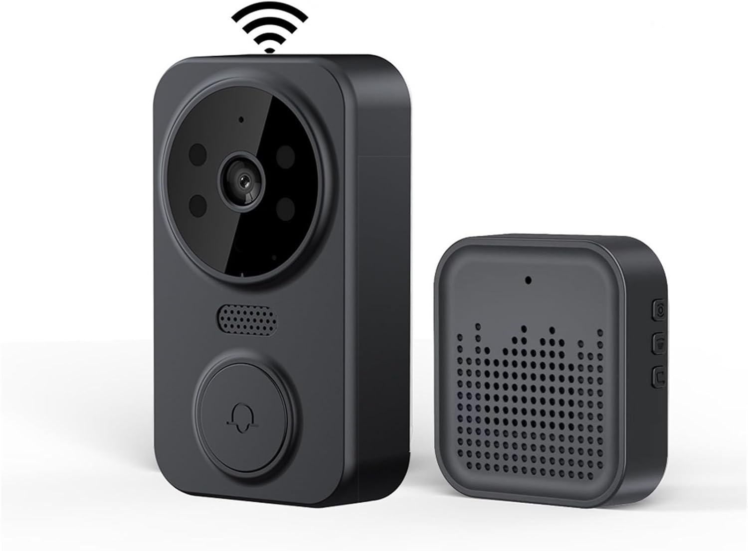 Smart Doorbell,Smart Wireless Remote Video Doorbell Intelligent Visual Doorbell,Home HD Night Vision WiFi Security Door Doorbell （Battery Version）(Black)