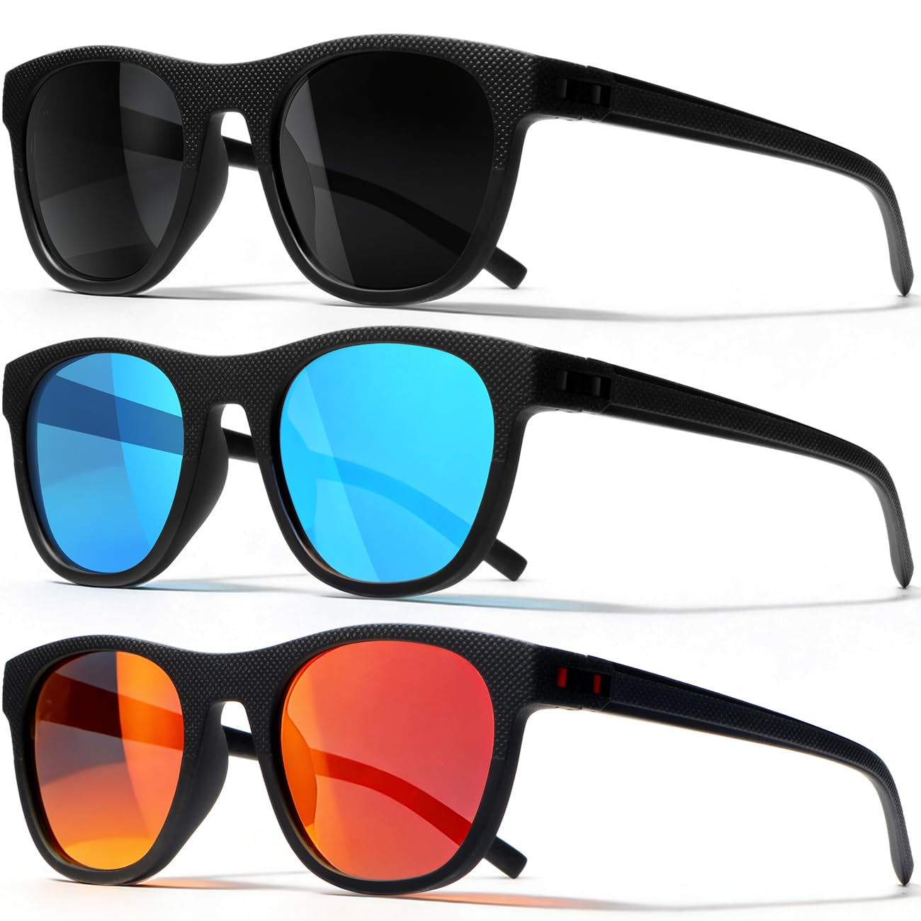 3 Pack Polarized Sunglasses for Men Women Lightweight UV Protection Sports Sun Glasses for Driving Fishing Golf
