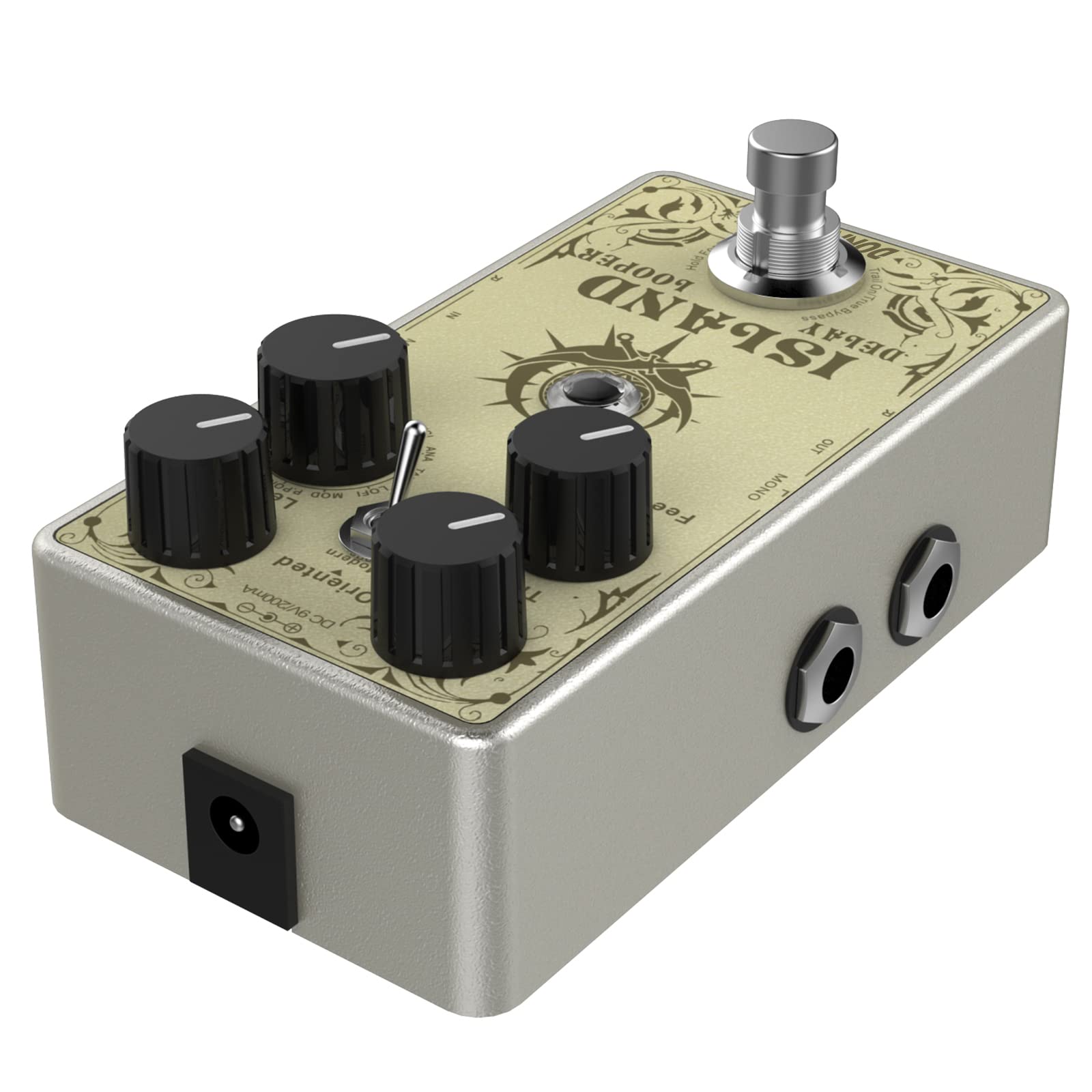 Donner Island Multi-function Delay Guitar Pedal, 10 World-Class Delay Effects, Blue Musical Instruments
