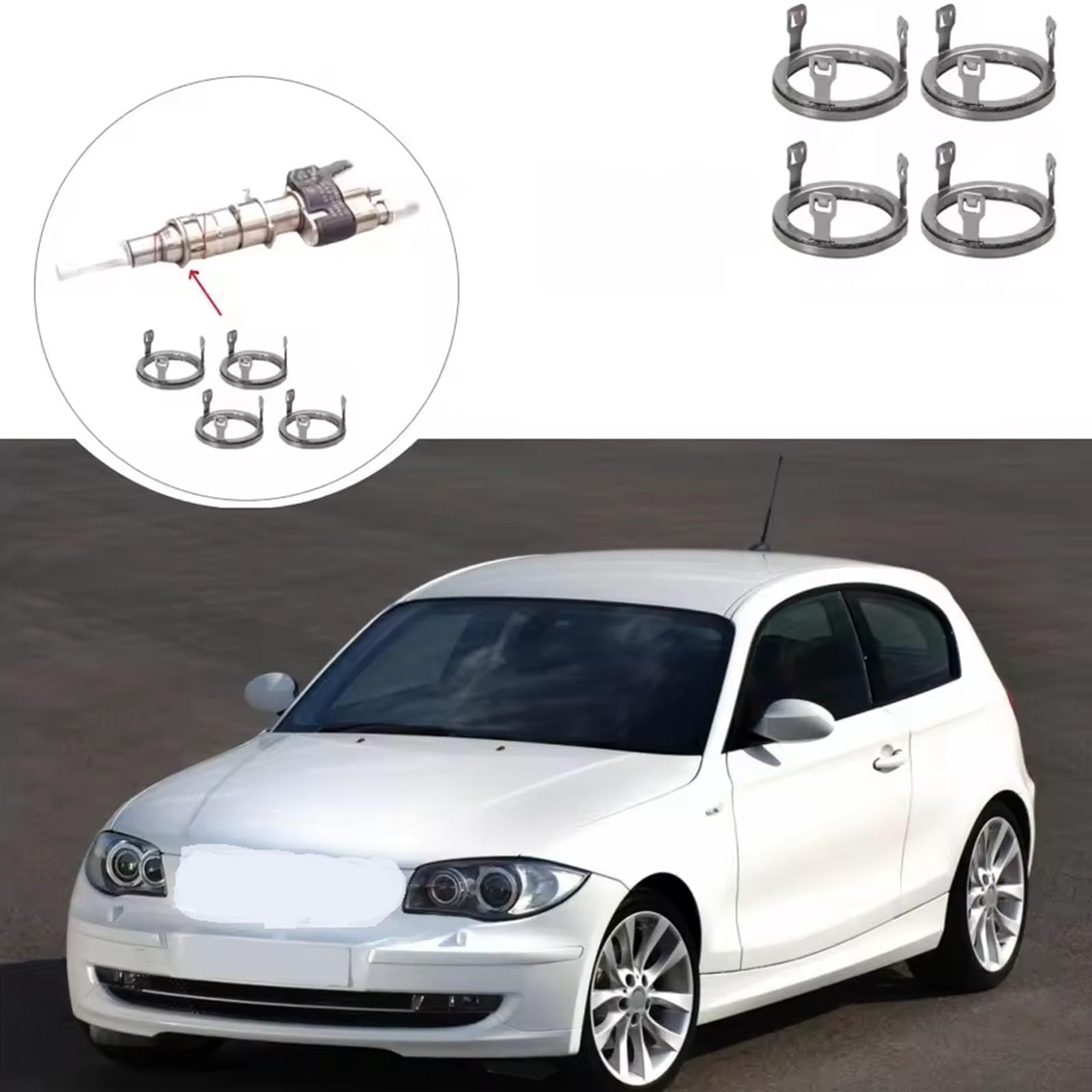 Distanziatore per iniettori Carburante Premium in Metallo per Modelli E81 E82 E87 E88 E90 E91 E92 E93 E72 E89 335I 535I 740I 740Li N43 N53 N54 Componente per sistemi iniezione carburanti