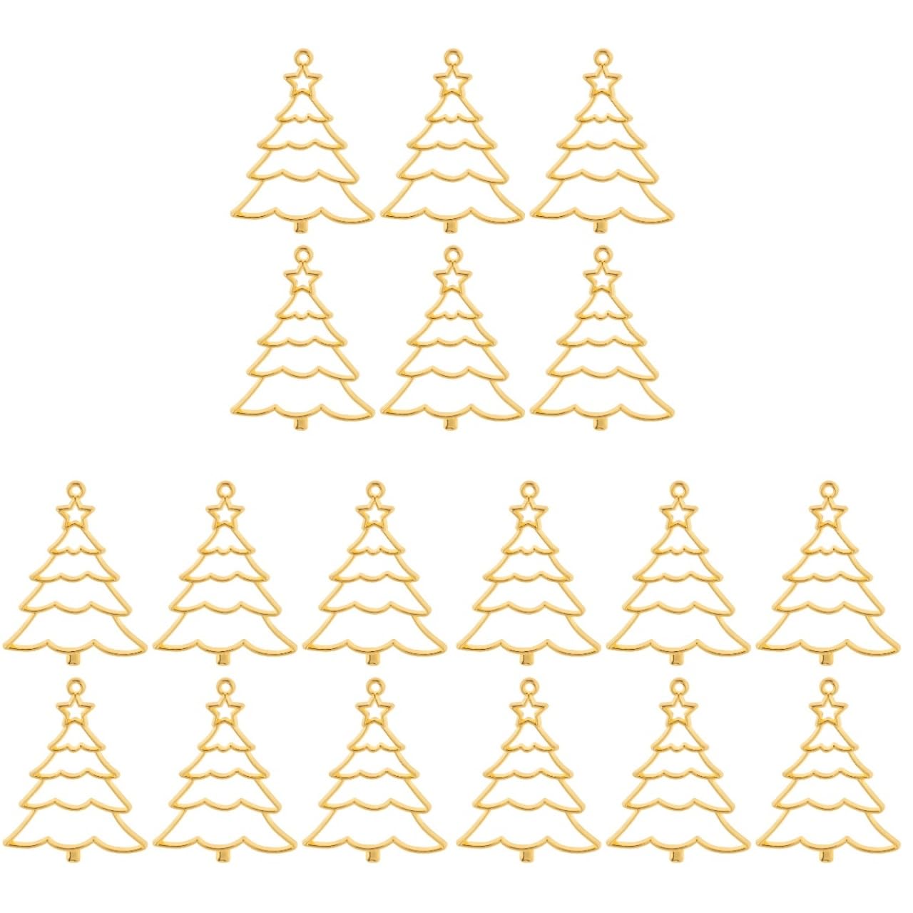 COHEALI Christmas Tree Charms 30 Pcs Epoxy Frame Hollow Resin Frames Jewels for Crafts Christmas Pendants Bezels for Resin Jewlery Tree Open Bezels Pendants Diy Zinc Alloy Jewelry Charm