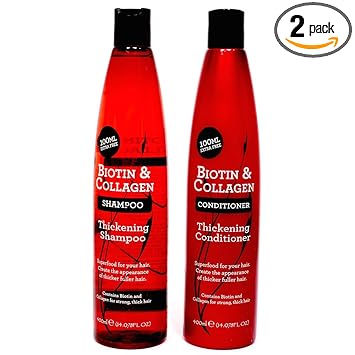 Xpel Marketing Biotin & Collagen Shampoo & Conditioner Combo with Biotin & Collagen For Strong Thick Hair, 400 ml - Sulphate and SLES Free - For All Hair Types