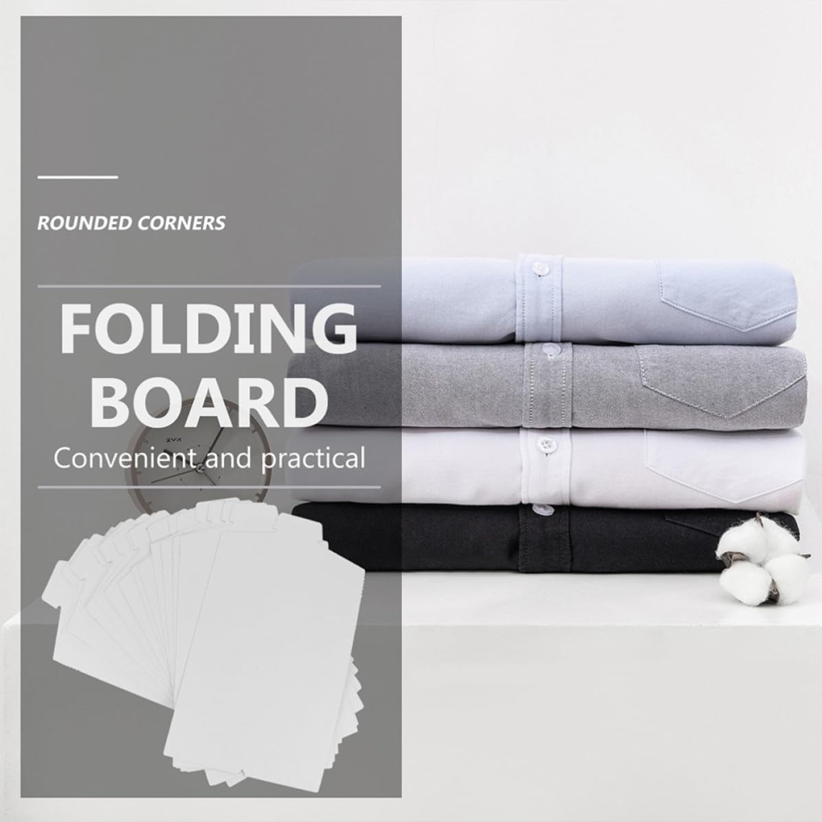 UKCOCO 50 Stück Faltbrett aus Papier für Hemden zur Einfachen Faltenvermeidung und Kleiderschrankorganisation 22x36cm Praktische T-shirt Board Einlagen für Wäsche und Aufbewahrung