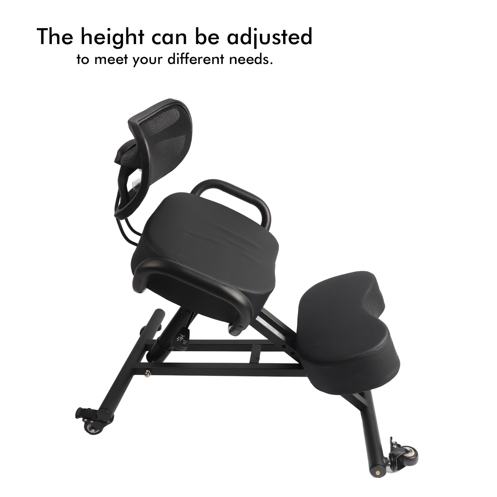 Fabater Höhenverstellbarer, Ergonomischer Kniestuhl mit Atmungsaktiver Netzrückenlehne und Lederkissen Zur Haltungskorrektur, Orthopädischer Stützhocker für den Büro- und Heimgebrauch, Verstellbar