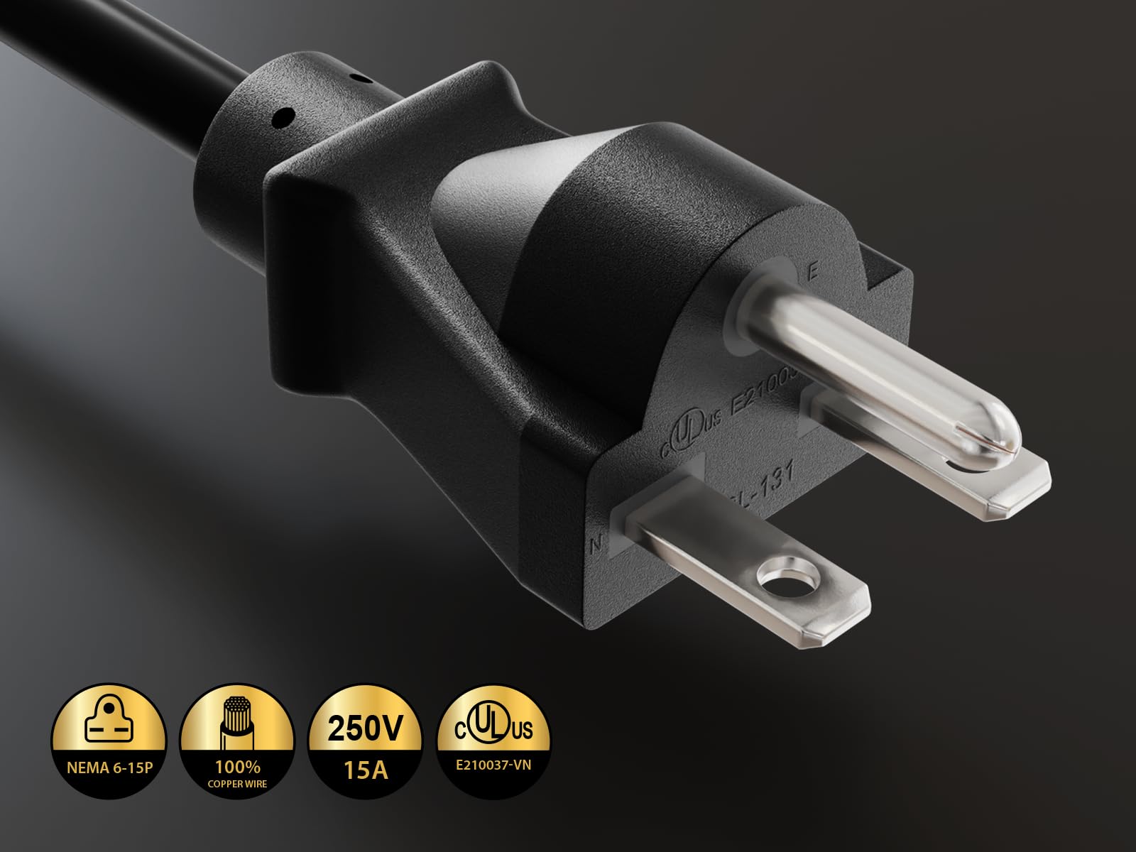 Amazon.co.jp: Cable Leader 高耐久電源コード NEMA 6-15P - IEC 320