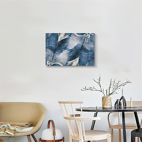 Miniatura 158 de Lienzo artístico para pared, pinturas de arte abstracto, fantasía azul, grafiti colorido sobre fondo blanco; decoración artística moderna para sala