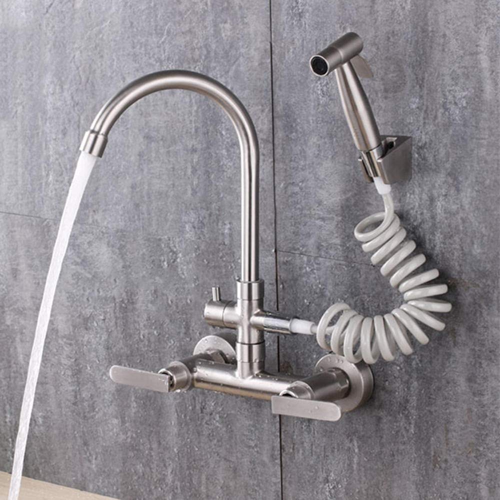 Robinet mural pour évier de cuisine avec douchette intégrée pour simplifier vos recettes