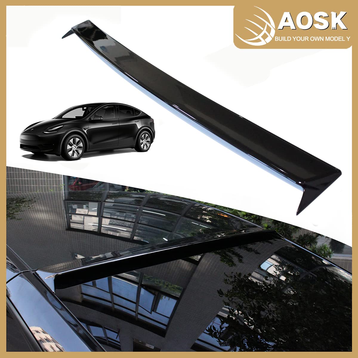 Buy AOSK for Tesla Model Y Roof Spoiler Exterior Accessories, Rear