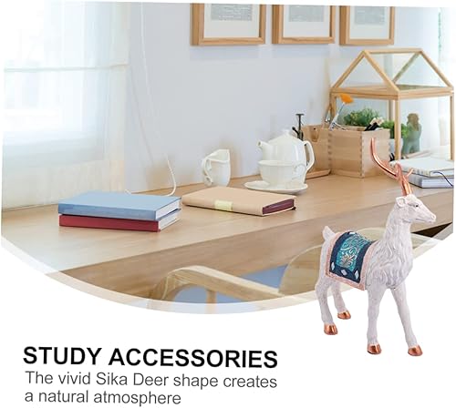 Miniatura 6 de Abaodam 2 piezas de adorno de ciervo sika decoración de estatua de Navidad adorno de ciervo de pie figuras de reno de vacaciones decoraciones para