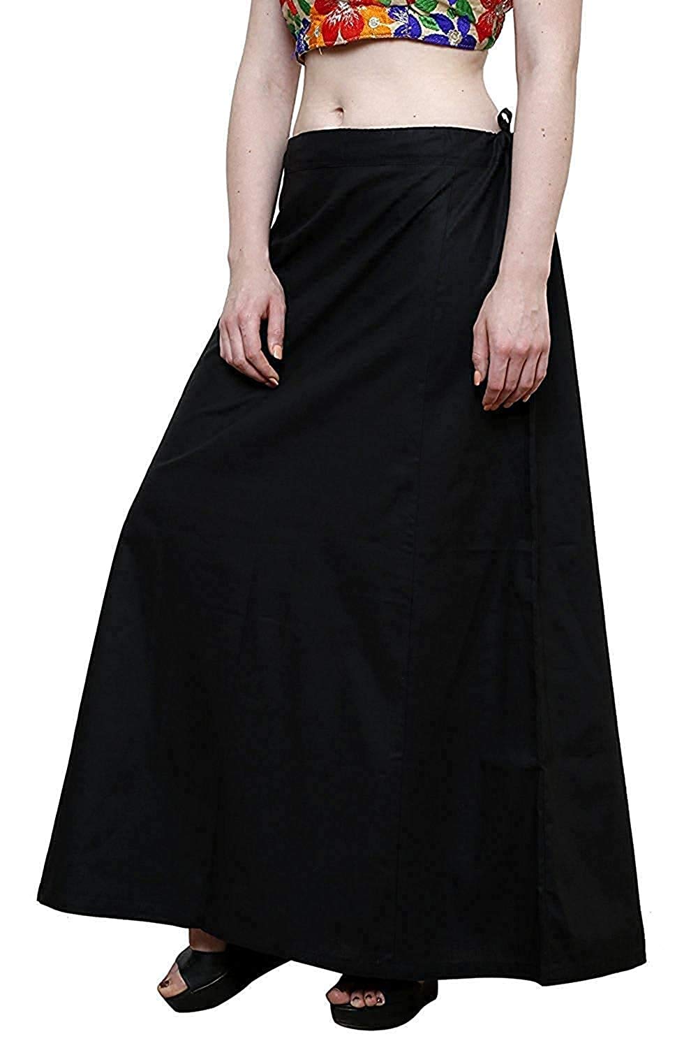 AY-Girl Women's Royal Cotton Readymade Petticoat for Saree (SIZE-SMALL)COLOR-BLACK-image-45