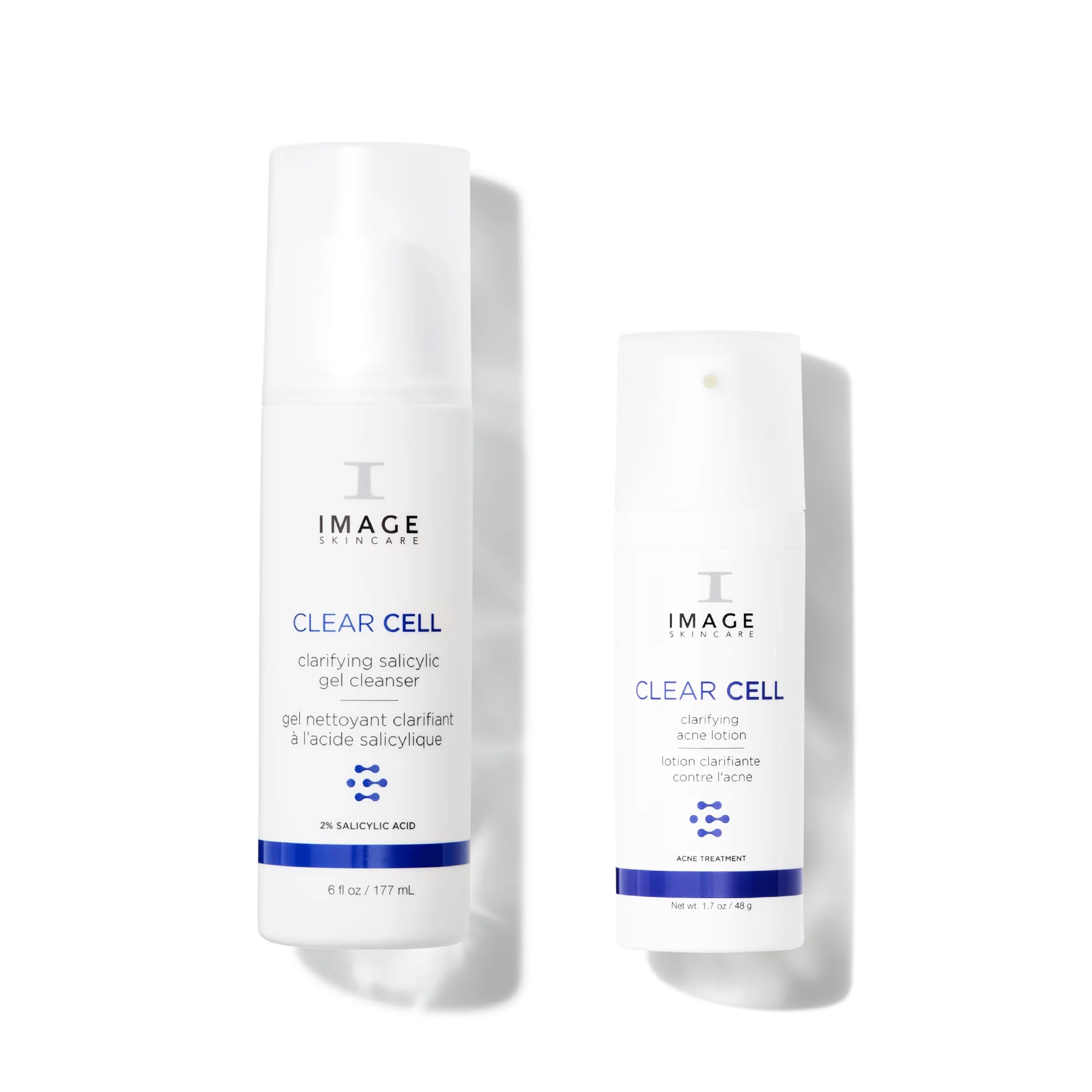 IMAGE Skincare CLEAR CELL Acne Control Set: Salicylic Gel Cleanser + Clarifying Acne Lotion, Removes Excess Oil, Treats Existing Acne Blemishes, Prevents Future Breakouts (6 oz + 1.7 oz)