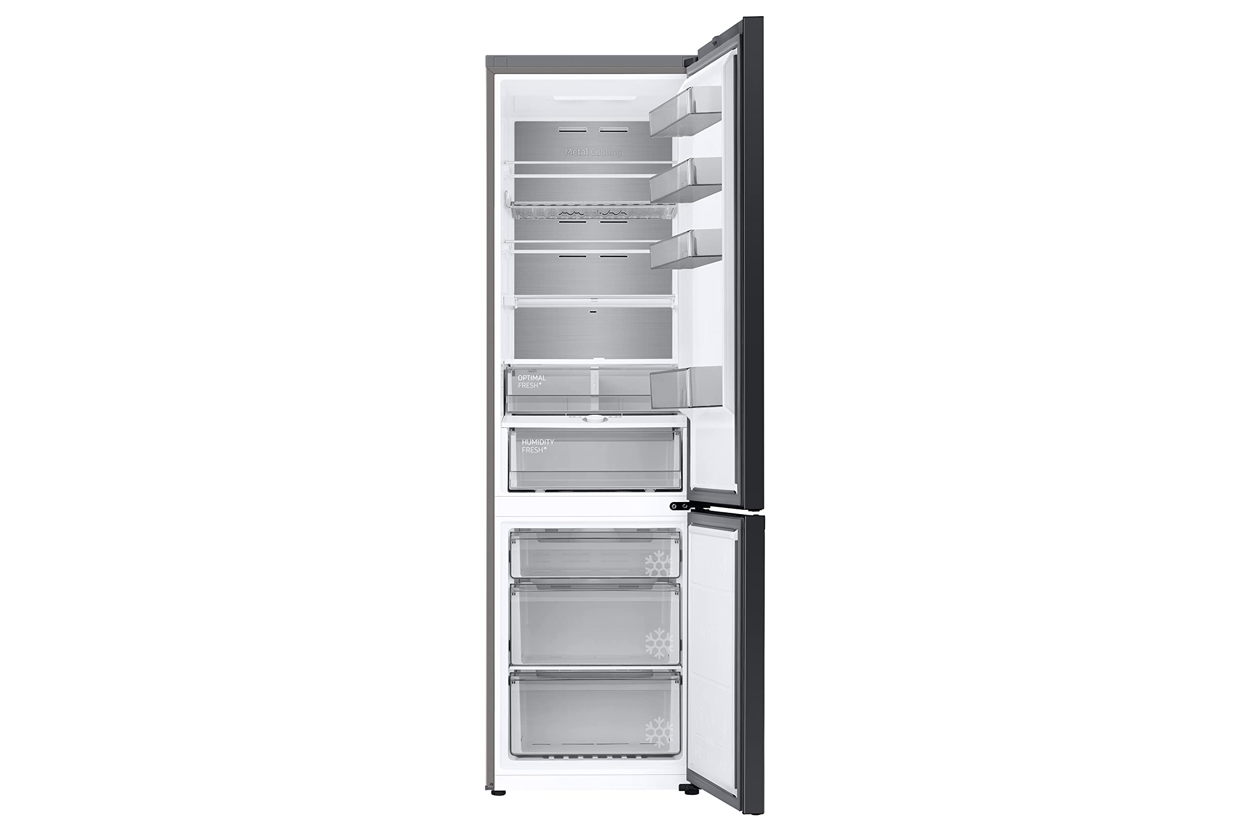 Samsung Frigorifero Combinato BESPOKE RB38A7B6DB1/EF, Libera installazione, Space Max, NoFrost, 390L, 59.5l x 203h x 66p cm