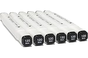 6pcs Black Copic Markers Set: Dual-Tipped Artistry That Empowers Creativity