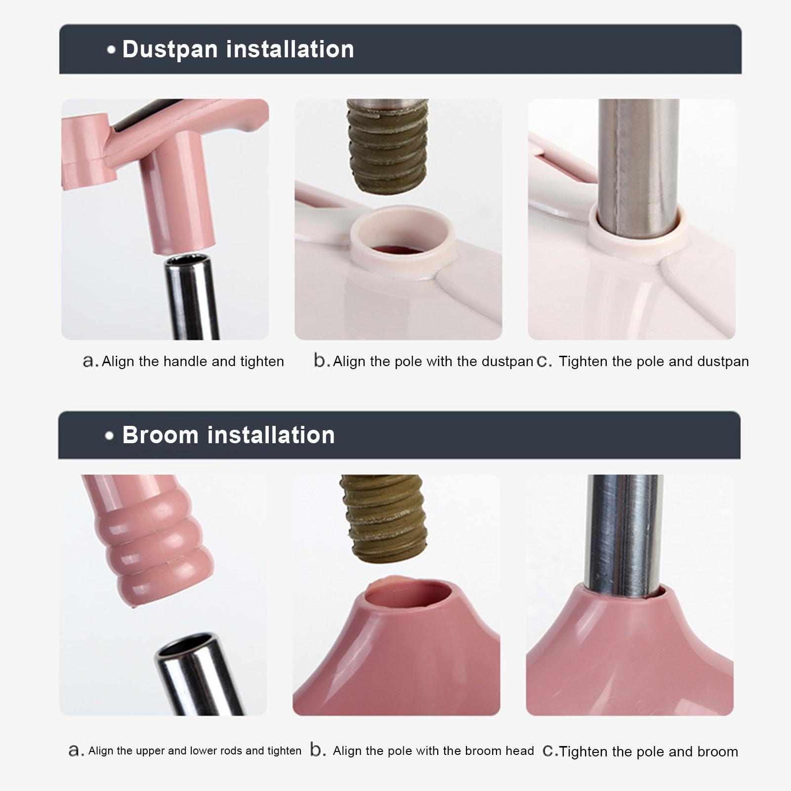 Set Scopa E Paletta Con Manico Lungo - Kit Pulizia Casa Con Pettine Raccoglicapelli - Foto 11