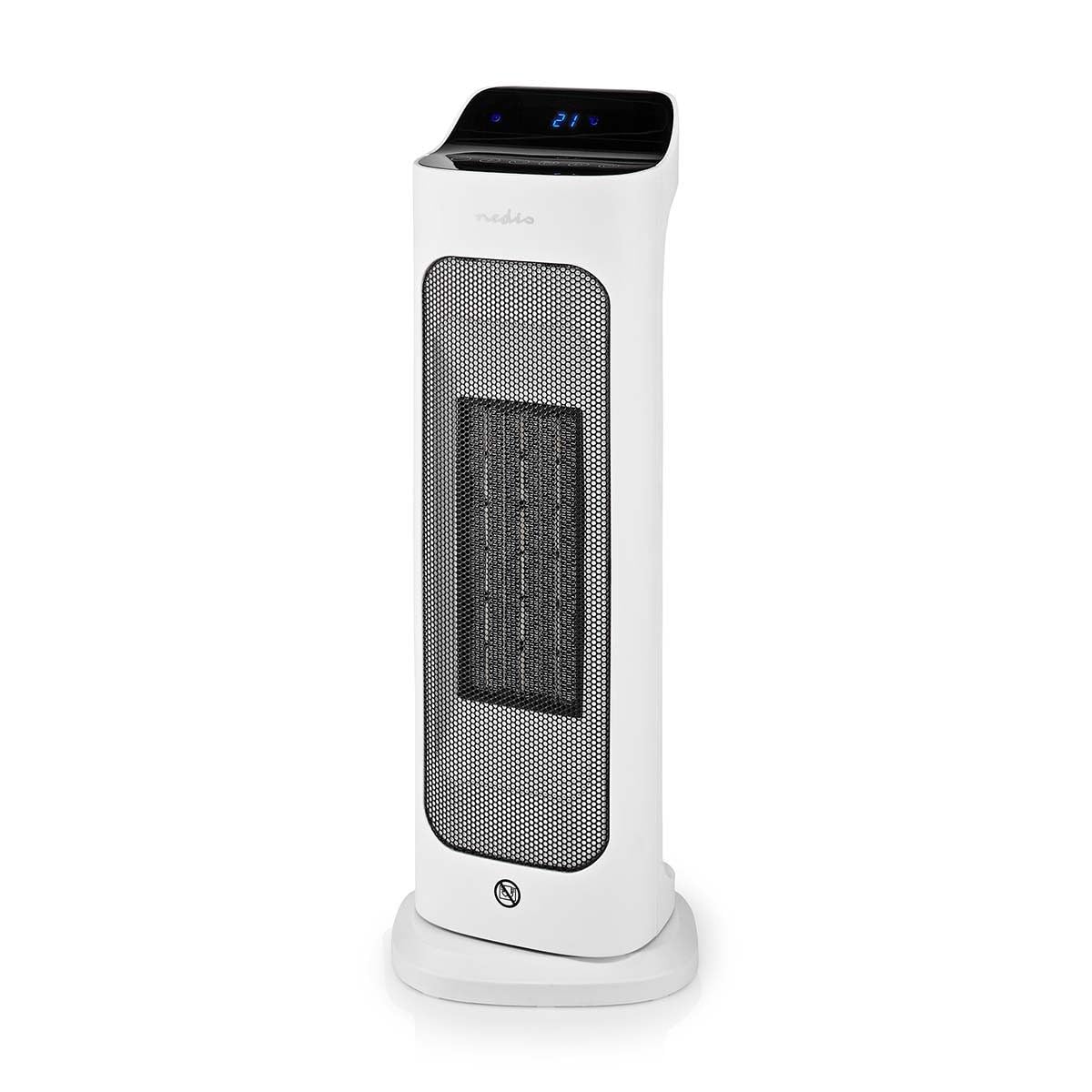 Nedis HTFA20WTW - Termoventilatore in ceramica PTC SmartLife - Wi-Fi - 2000 W - 2 livelli di calore - Oscillazione - Indicatore di temperatura 10-49°C - Controllo app - Alexa & Google Assistant