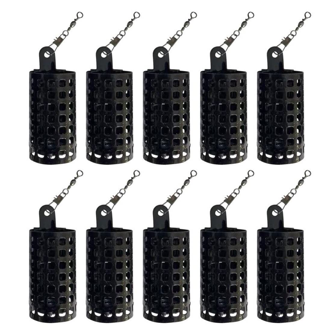 Caza de Pesca Caza de Metal Tackle Feeder Baithor Bait Crasador Cesta de trampas 10 Piezas 60 g Caza de señuelo de Pesca