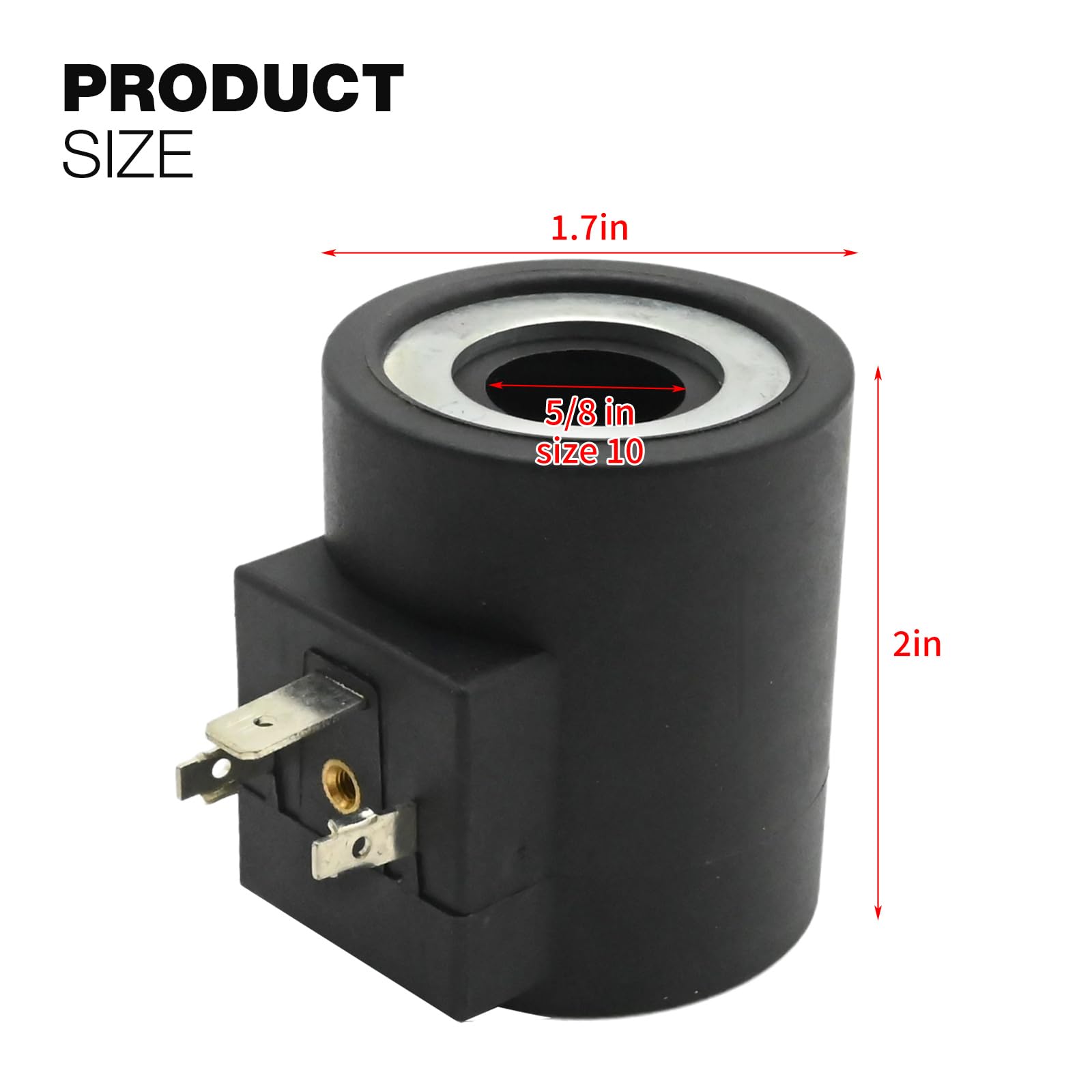 6356024 Bobina de válvula solenoide con conector DIN de 3 clavijas 24 V CC tamaño 10 (5/8 pulgadas)