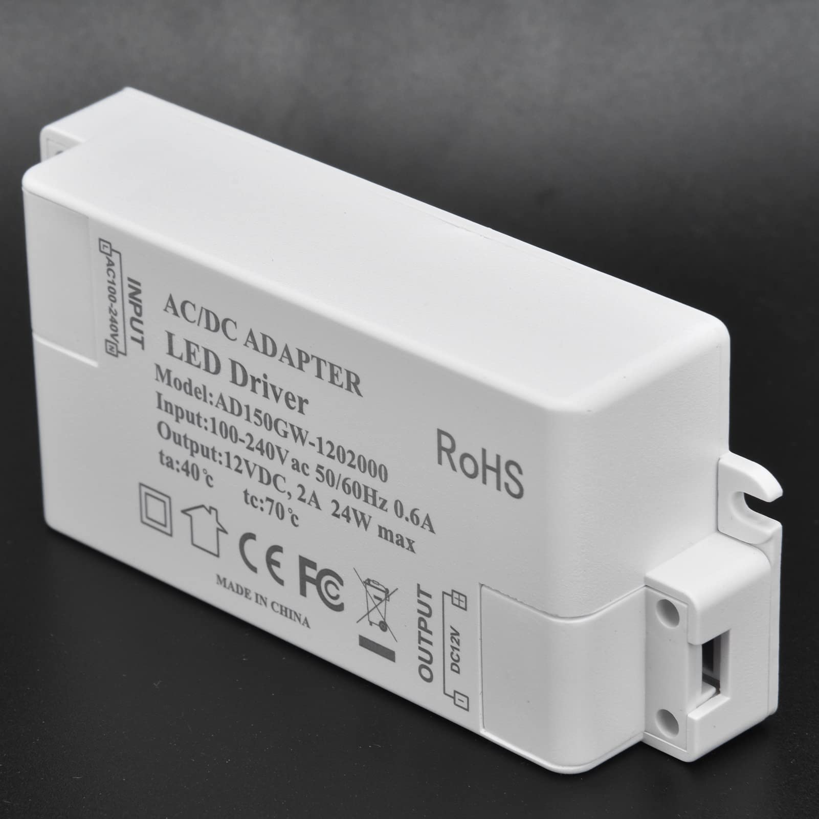 Fafeicy Pilote de LED DC12V 24W 2A LED Driver Tension Constante